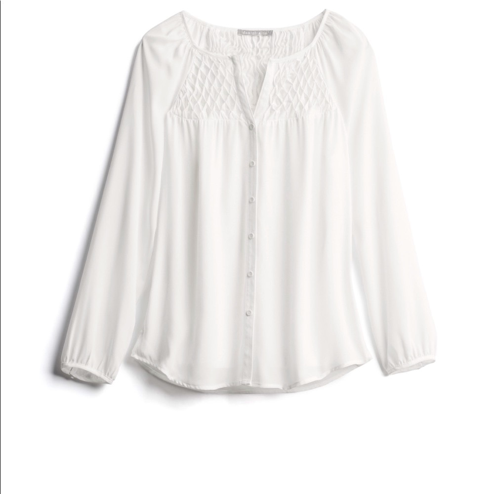Piper smocking detail button down top